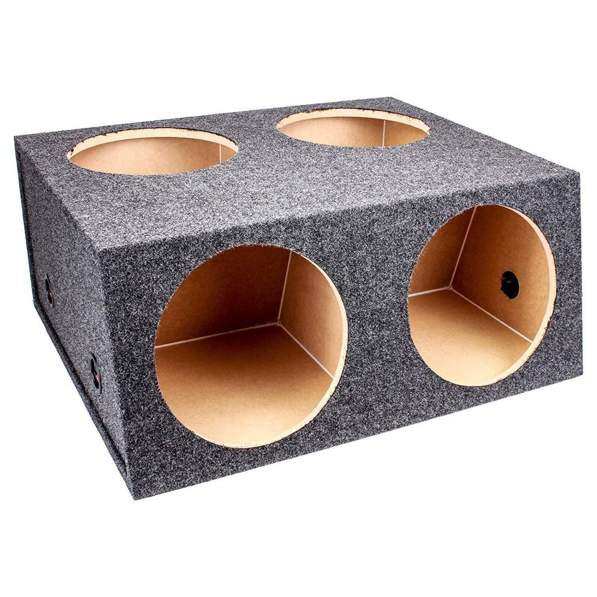 QPower 4-Hole 12" Sealed Divided Car Audio Subwoofer Enclosure, 2-Pack