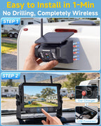 1080P Dual Magnetic Wireless Backup Camera - 7" Split-Screen for RV Trailer