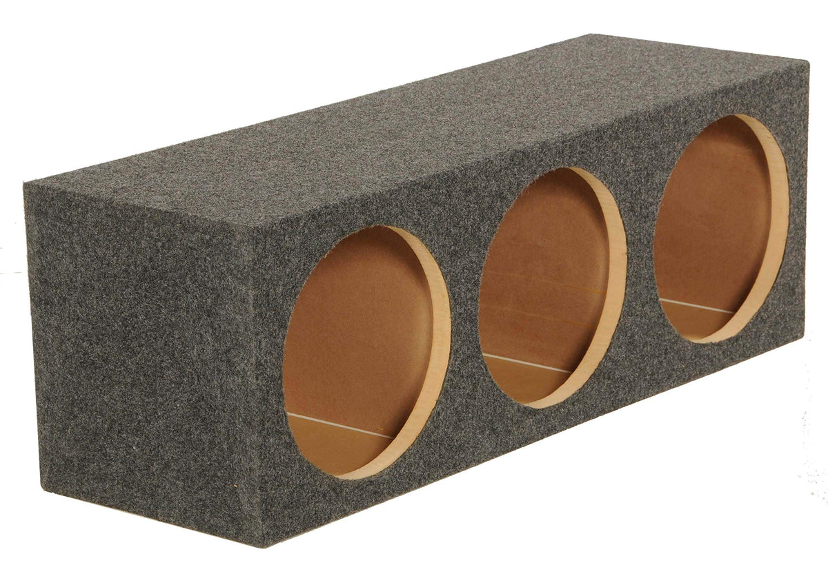 QPower HD12 Triple 12" Sealed Car Audio Subwoofer Box Enclosure, 2-Pack