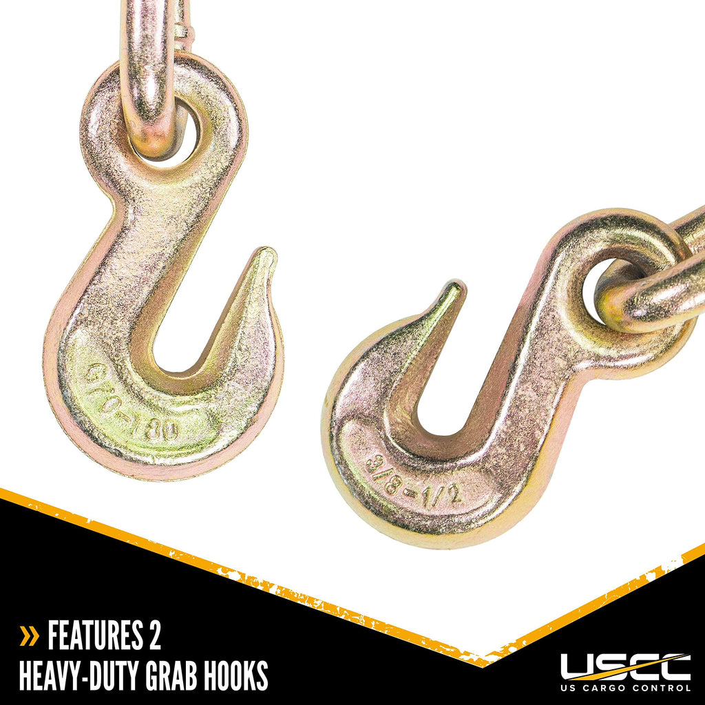 US Cargo Control Peerless Ratchet Load Binders for 3/8 Inch and 1/2 Inch Grade 70 Chain (2-Pack) - 12,000 LBS Working Load Limit, Use Ratchet Chain Binders for Flatbed Trailer, Hauling, Towing