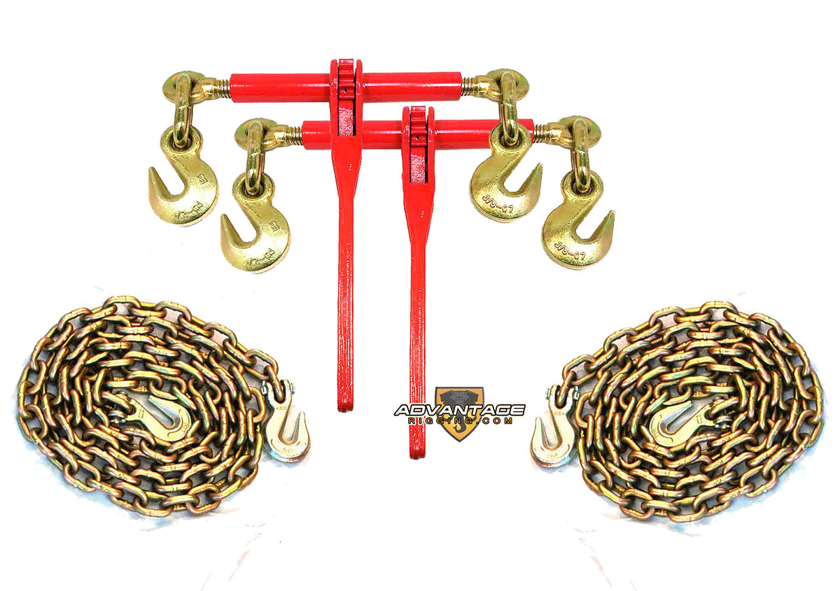 3/8" Transport Package - (2) Ratchet Binders - (2) 16' Foot Chains