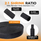 2:1 Ratio Automotive Heat Shrink Braided Sleeving 3/8''-160ft