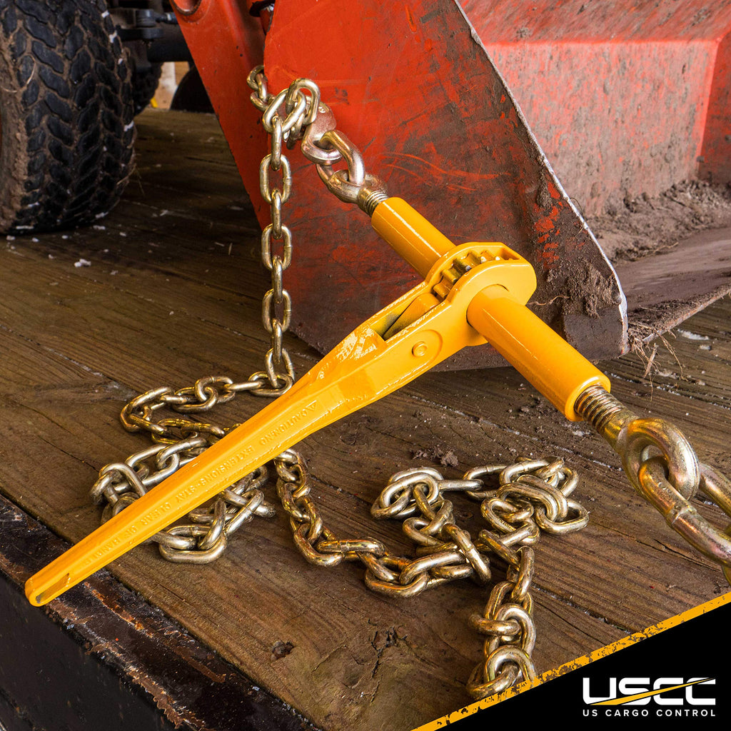 US Cargo Control Peerless Ratchet Load Binders for 3/8 Inch and 1/2 Inch Grade 70 Chain (2-Pack) - 12,000 LBS Working Load Limit, Use Ratchet Chain Binders for Flatbed Trailer, Hauling, Towing