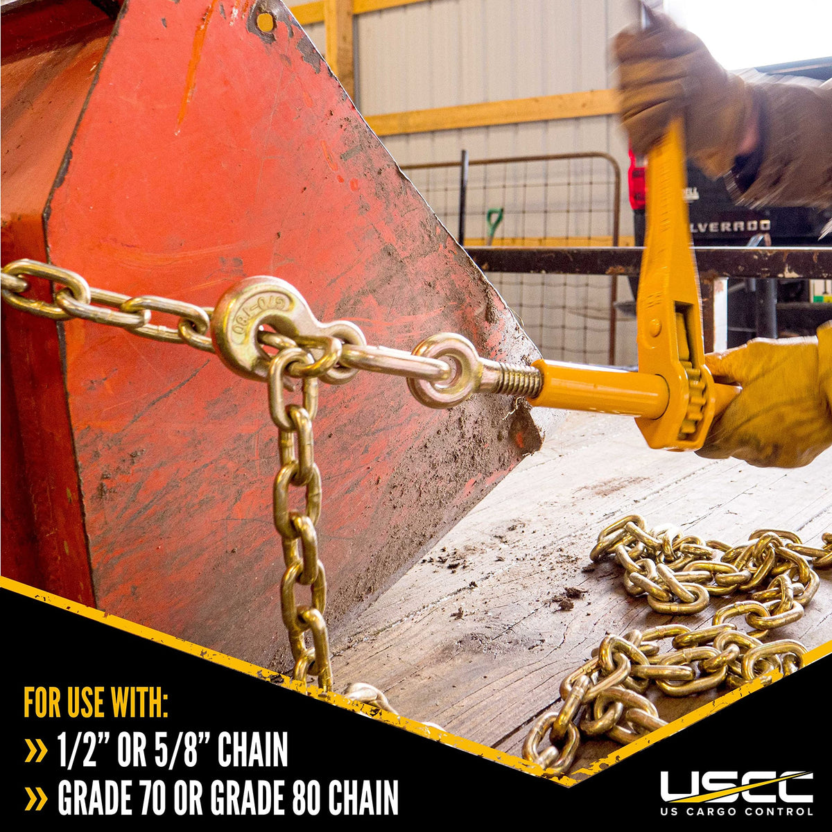 US Cargo Control Peerless Ratchet Binder Plus Chain Binders 1/2" - 5/8" (2-Pack), 18,100 LBS Working Load Limit, Use with 1/2" & 5/8" Grade 70 and Grade 80 Chain
